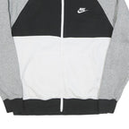NIKE Mens Black & Grey White Colourblock Jacket M Cotton Blend Zip Casual
