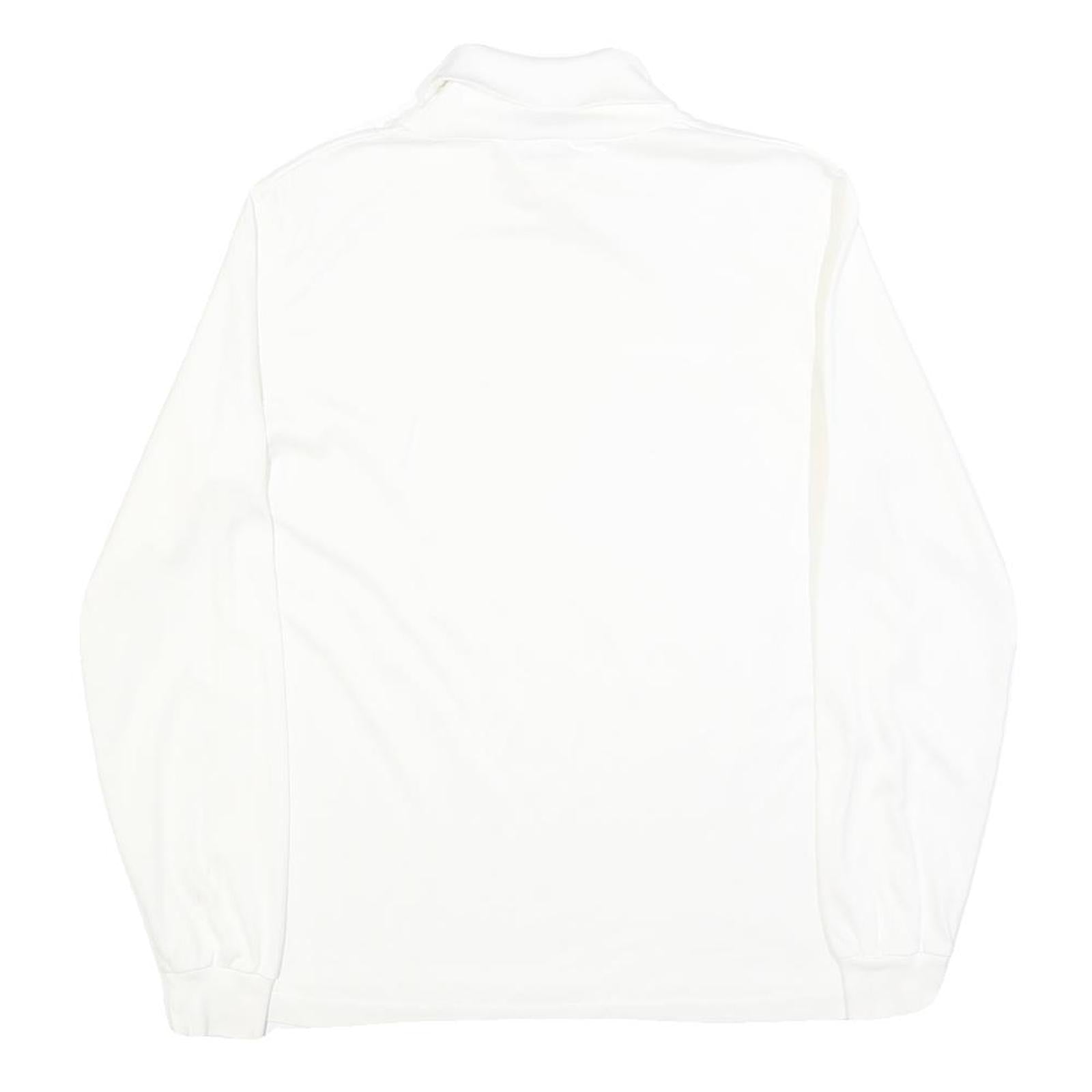 LANDS END Womens White Plain Cotton Blend Jumper Roll Neck Basic Knit S Soft