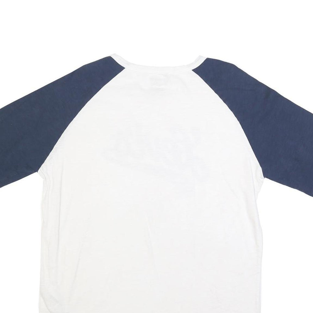 LEVI'S Mens White & Navy Graphic T-Shirt L Short Sleeve Crew Neck Classic Cotton