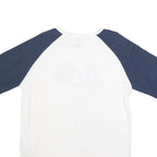 LEVI'S Mens White & Navy Graphic T-Shirt L Short Sleeve Crew Neck Classic Cotton