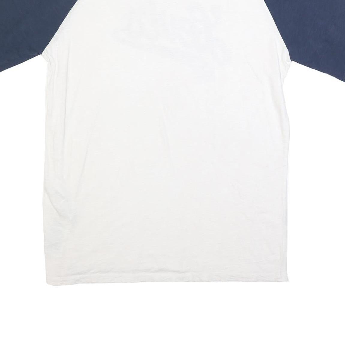 LEVI'S Mens White & Navy Graphic T-Shirt L Short Sleeve Crew Neck Classic Cotton