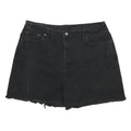 LEVI'S Womens Shorts Black Casual Cut-Off Denim L W34 Frayed Hem