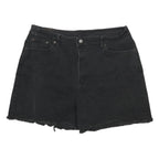 LEVI'S Womens Shorts Black Casual Cut-Off Denim L W34 Frayed Hem
