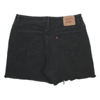 LEVI'S Womens Shorts Black Casual Cut-Off Denim L W34 Frayed Hem