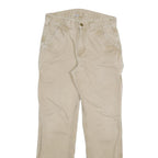 CARHARTT Mens Jeans Beige Regular Straight Cotton Blend W31 L32 Durable Workwear