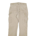 CARHARTT Mens Jeans Beige Regular Straight Cotton Blend W31 L32 Durable Workwear