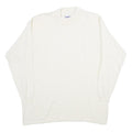 DAMART Womens White Plain Crew Neck Jumper Basic Knit L Soft Knitwear
