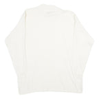 DAMART Womens White Plain Crew Neck Jumper Basic Knit L Soft Knitwear
