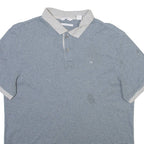 CALVIN KLEIN JEANS Mens Polo Shirt Grey Striped M