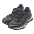 VALENTINO GARAVANI Mens Black Leather Trainers UK 7.5 Studded Casual Fashion