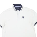 TOMMY HILFIGER Mens White Polo Shirt XL Cotton Blend Basic Logo Embroidered
