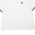 TOMMY HILFIGER Mens White Polo Shirt XL Cotton Blend Basic Logo Embroidered
