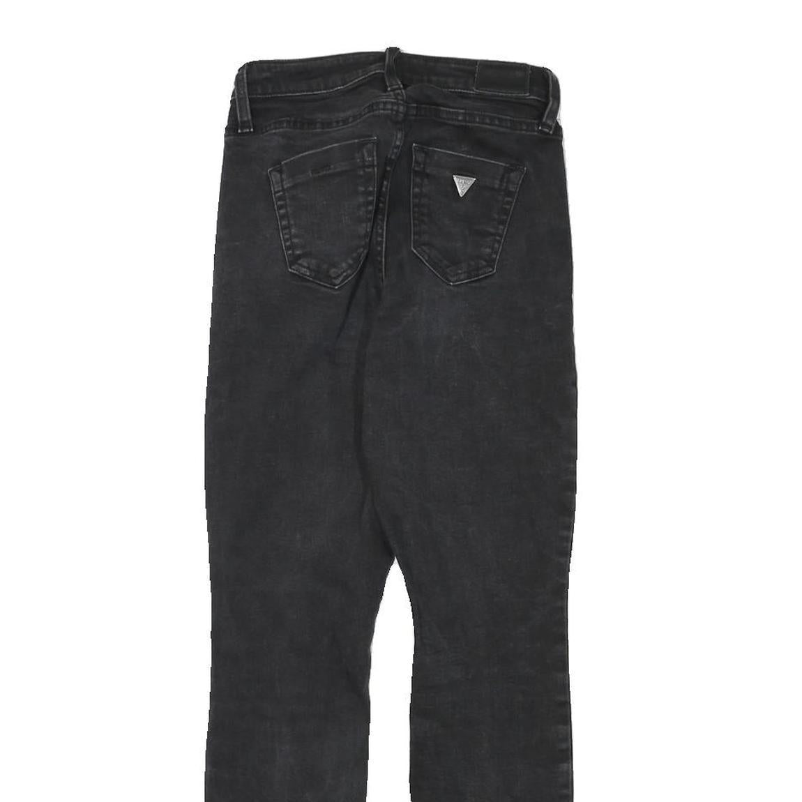 GUESS Womens Slim Black Denim Jeans W23 L26 Stretch Cotton Blend Zip Fastening