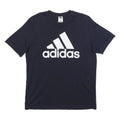 ADIDAS Mens Black Graphic T-Shirt L Short Sleeve Crew Neck Cotton Logo