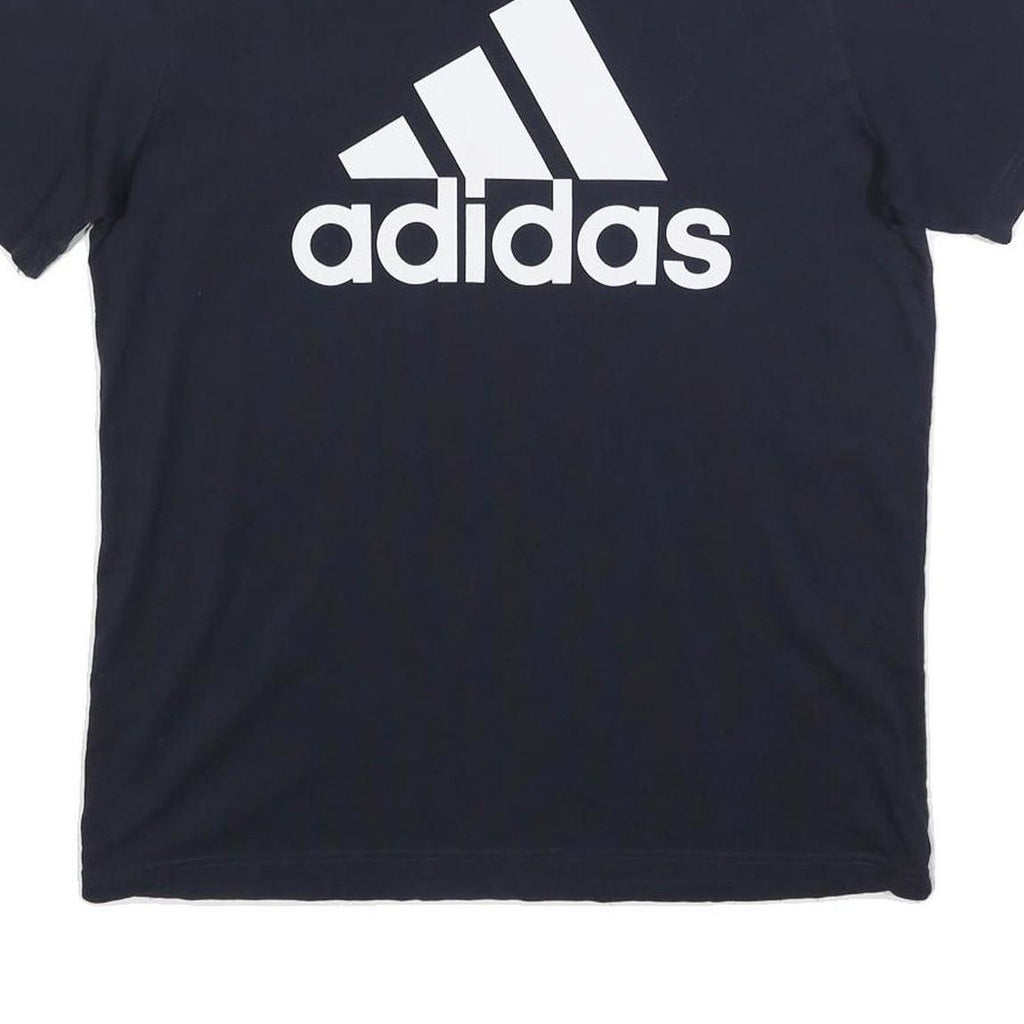 ADIDAS Mens Black Graphic T-Shirt L Short Sleeve Crew Neck Cotton Logo