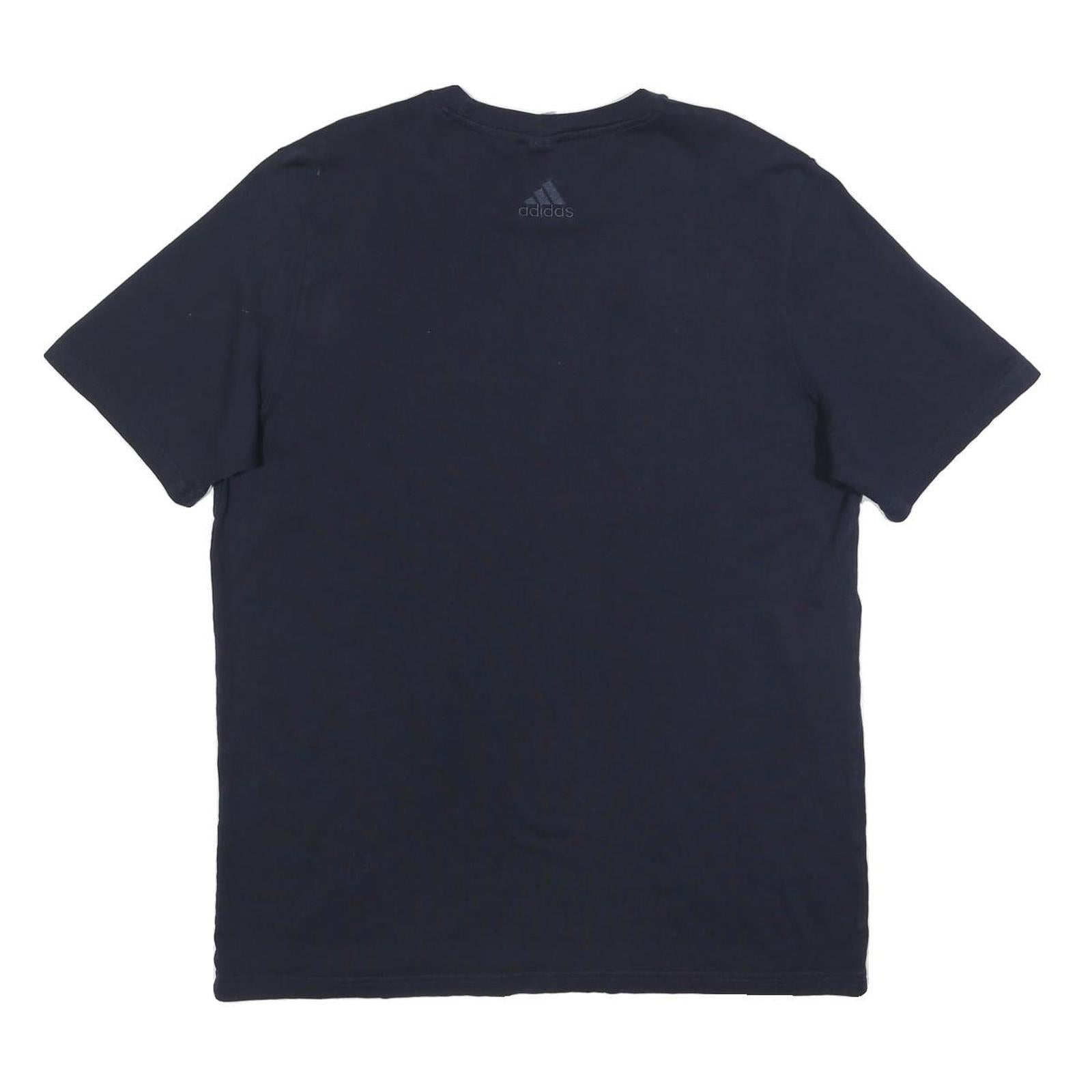 ADIDAS Mens Black Graphic T-Shirt L Short Sleeve Crew Neck Cotton Logo