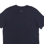 ADIDAS Mens Black Graphic T-Shirt L Short Sleeve Crew Neck Cotton Logo