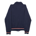 KLIMA WOOL Mens Navy Blue Wool Blend Zip Jacket L Plain Classic Fit