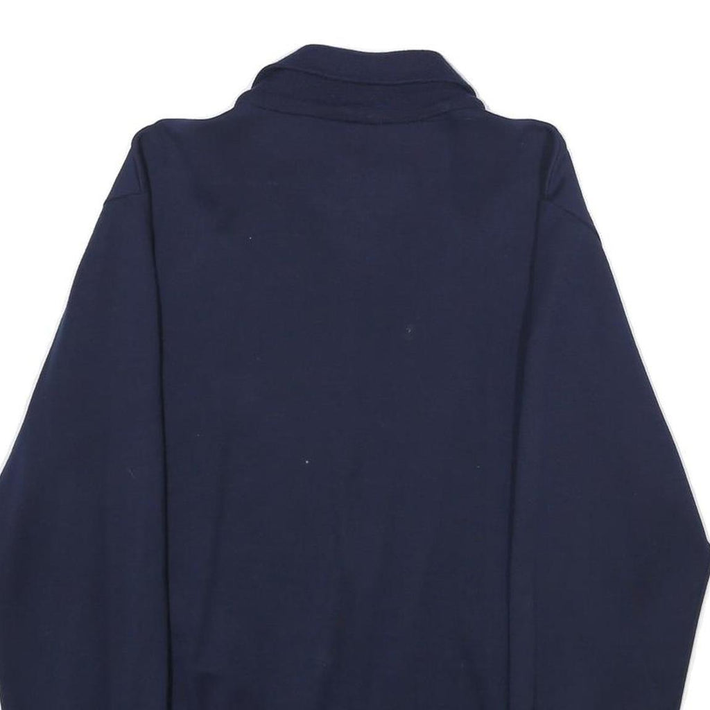 KLIMA WOOL Mens Navy Blue Wool Blend Zip Jacket L Plain Classic Fit