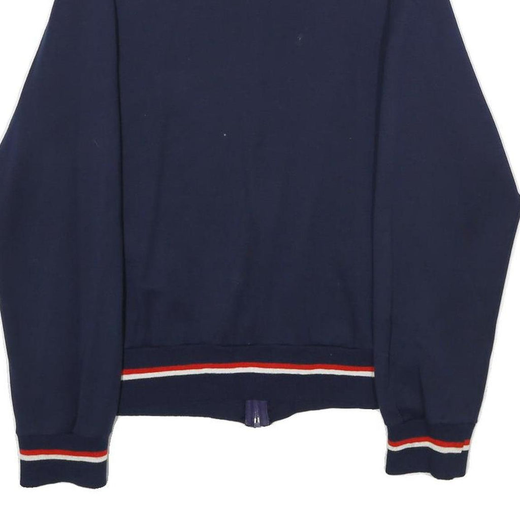 KLIMA WOOL Mens Navy Blue Wool Blend Zip Jacket L Plain Classic Fit