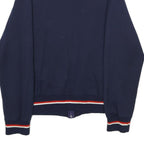 KLIMA WOOL Mens Navy Blue Wool Blend Zip Jacket L Plain Classic Fit