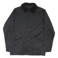 BARBOUR Girls Black Quilted Jacket 12-13Y Polyester Blend Button Closure Warm