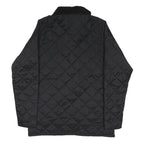 BARBOUR Girls Black Quilted Jacket 12-13Y Polyester Blend Button Closure Warm
