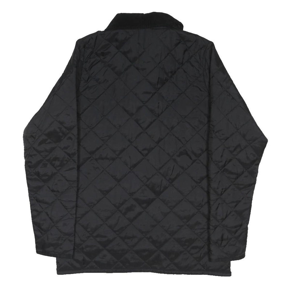 BARBOUR Girls Black Quilted Jacket 12-13Y Polyester Blend Button Closure Warm
