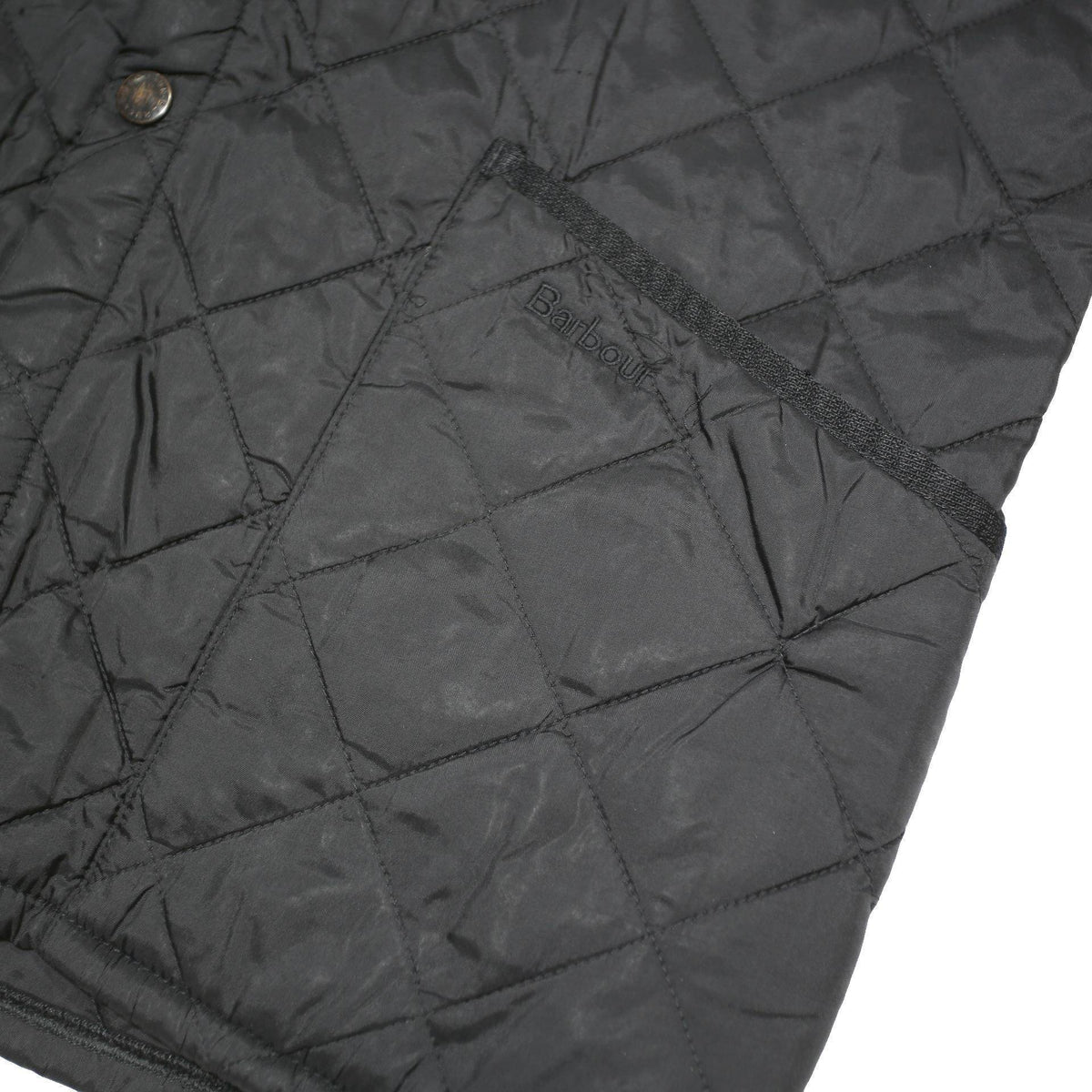 BARBOUR Girls Black Quilted Jacket 12-13Y Polyester Blend Button Closure Warm