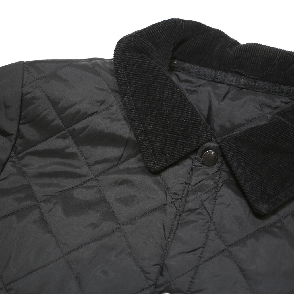 BARBOUR Girls Black Quilted Jacket 12-13Y Polyester Blend Button Closure Warm