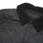 BARBOUR Girls Black Quilted Jacket 12-13Y Polyester Blend Button Closure Warm