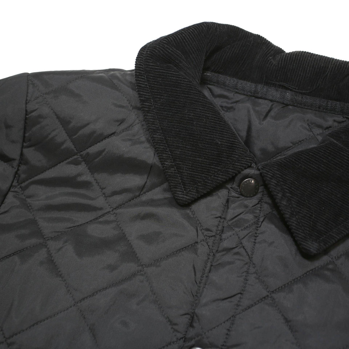 BARBOUR Girls Black Quilted Jacket 12-13Y Polyester Blend Button Closure Warm