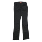 DICKIES Womens Black Regular Fit Straight Leg Trousers W24 L32 Cotton Blend Zip