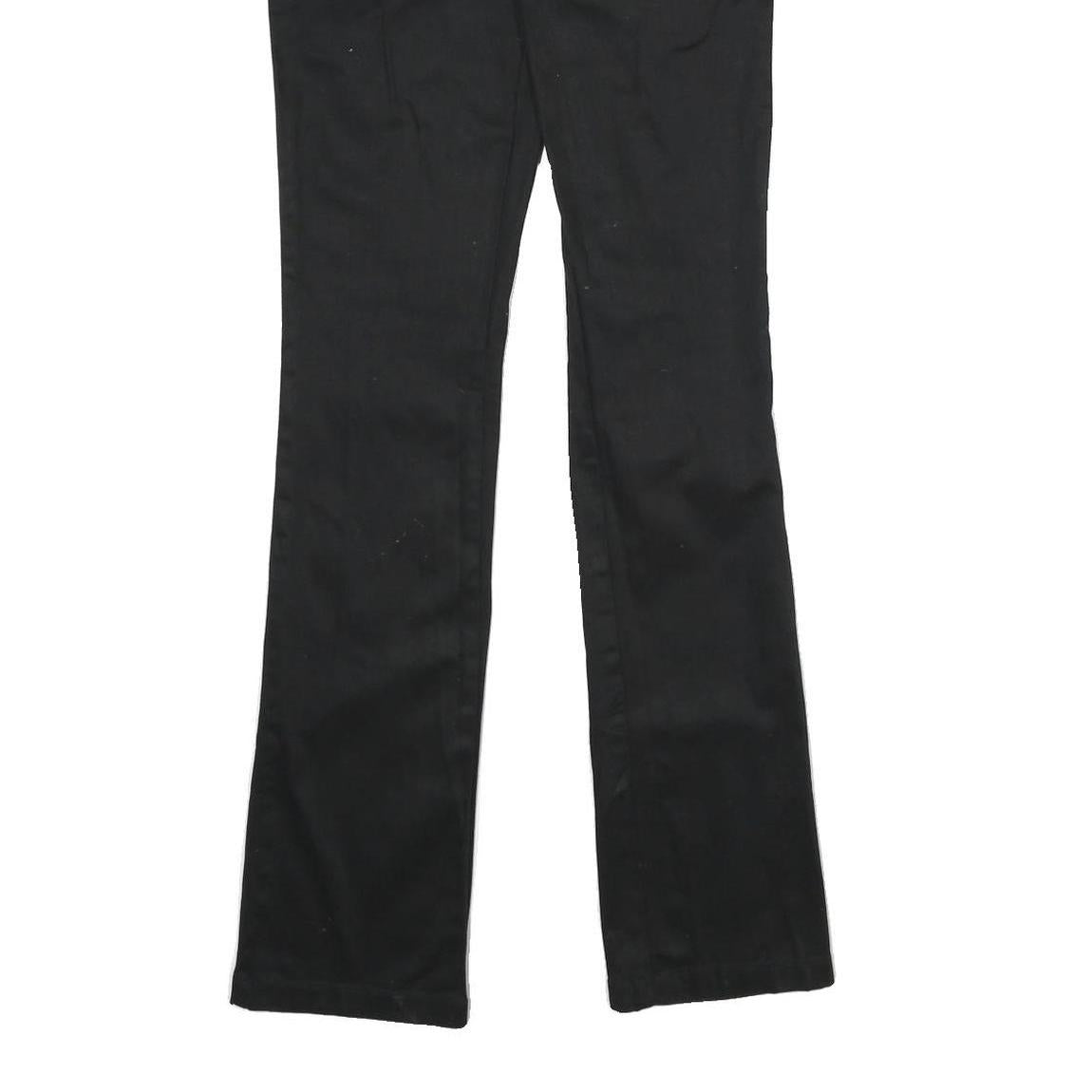 DICKIES Womens Black Regular Fit Straight Leg Trousers W24 L32 Cotton Blend Zip