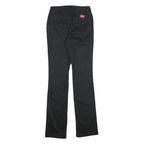DICKIES Womens Black Regular Fit Straight Leg Trousers W24 L32 Cotton Blend Zip