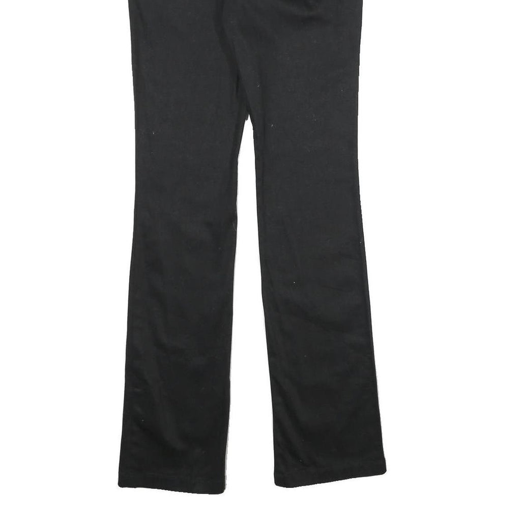 DICKIES Womens Black Regular Fit Straight Leg Trousers W24 L32 Cotton Blend Zip