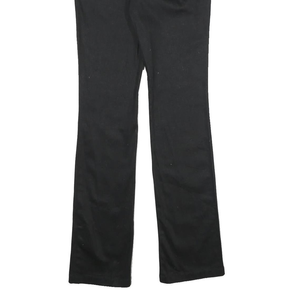 DICKIES Womens Black Regular Fit Straight Leg Trousers W24 L32 Cotton Blend Zip