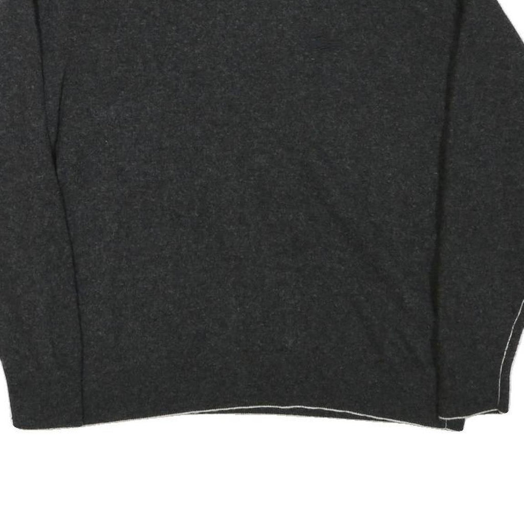 LACOSTE Mens Charcoal Plain Wool Jumper Crew Neck Basic Knit XS