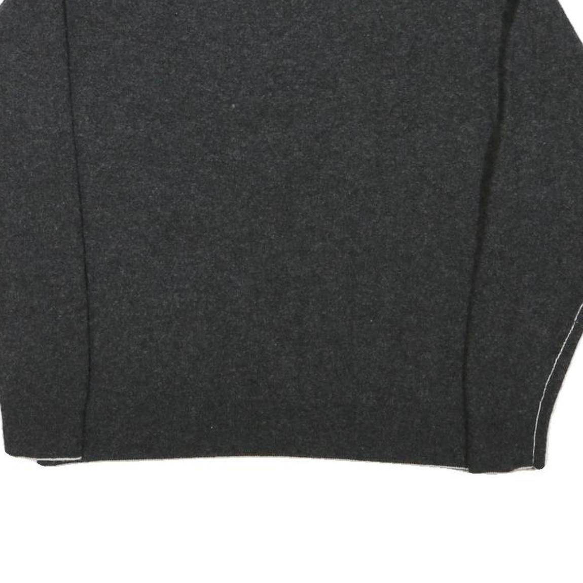 LACOSTE Mens Charcoal Plain Wool Jumper Crew Neck Basic Knit XS