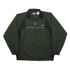 FILA Mens Green & Black Track Jacket S Polyester Zip Sports Casual Lightweight