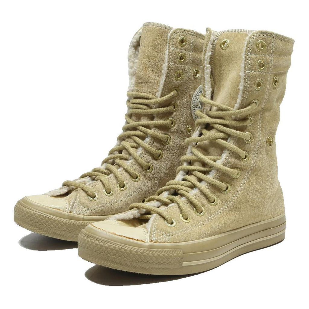 CONVERSE Chuck Taylor All Star Womens Ankle Boots Beige Leather UK 4.5 Lace-Up