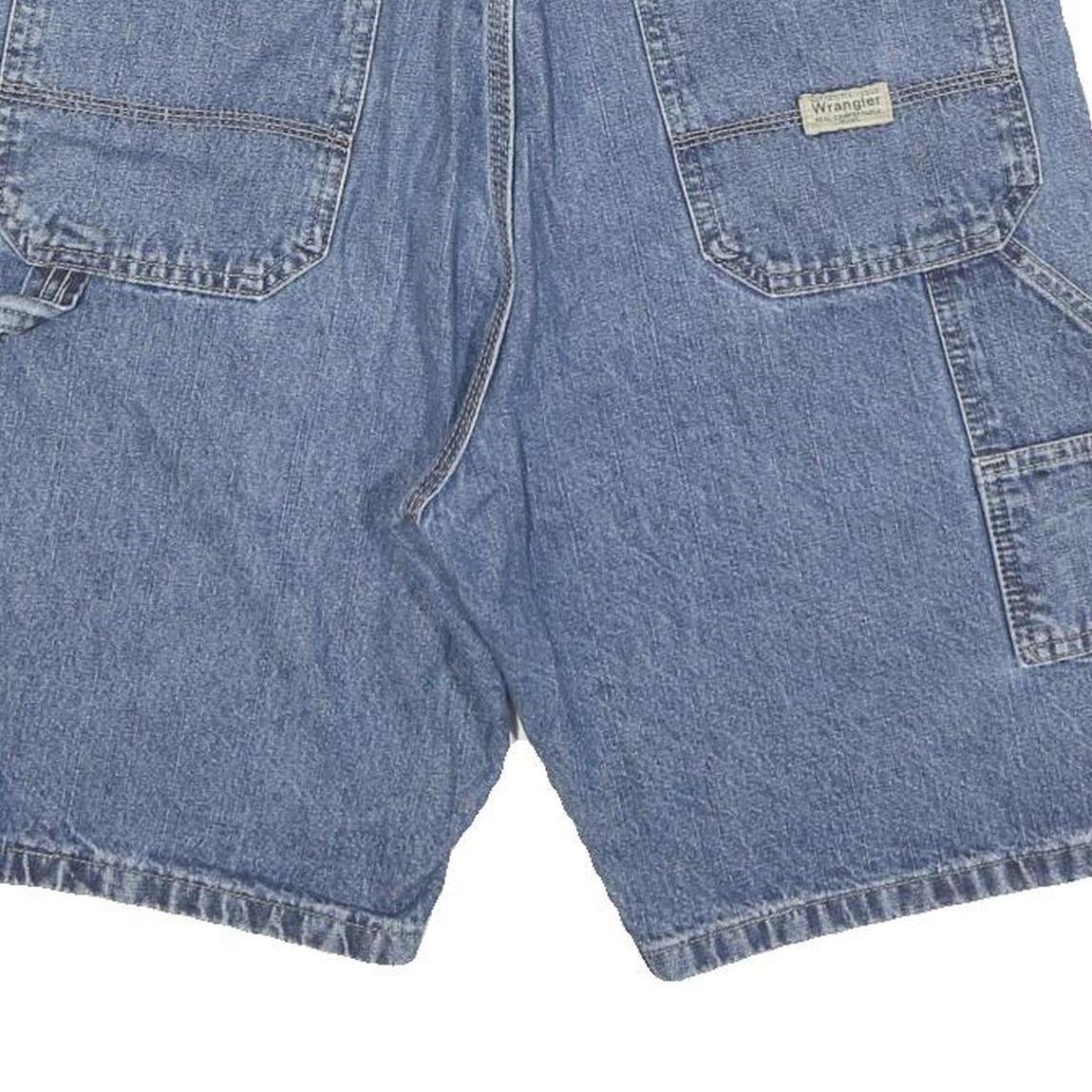 WRANGLER Mens Denim Blue Casual L W33 Shorts Cotton Blend Relaxed Fit