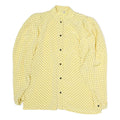 Womens Yellow & Black Polka Dot Basic Blouse Long Sleeve Stand-Up Neck Button M