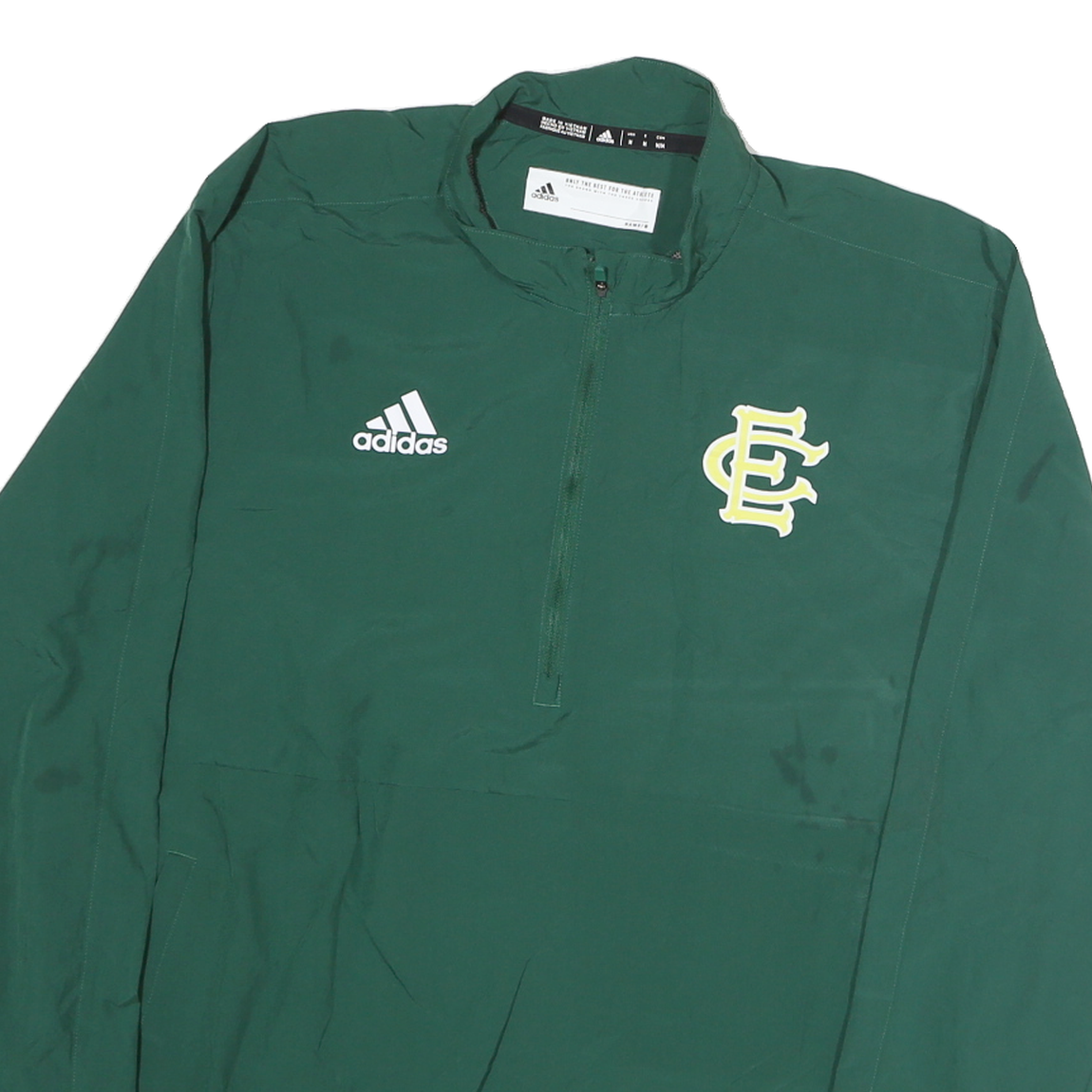 ADIDAS Mens Green Classic Jacket M Polyester Plain Zip Sportswear