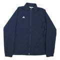 ADIDAS Womens Navy Blue Jacket UK 14 Polyester Blend Plain Zip Casual Sportswear