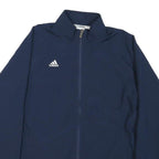 ADIDAS Womens Navy Blue Jacket UK 14 Polyester Blend Plain Zip Casual Sportswear