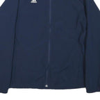 ADIDAS Womens Navy Blue Jacket UK 14 Polyester Blend Plain Zip Casual Sportswear