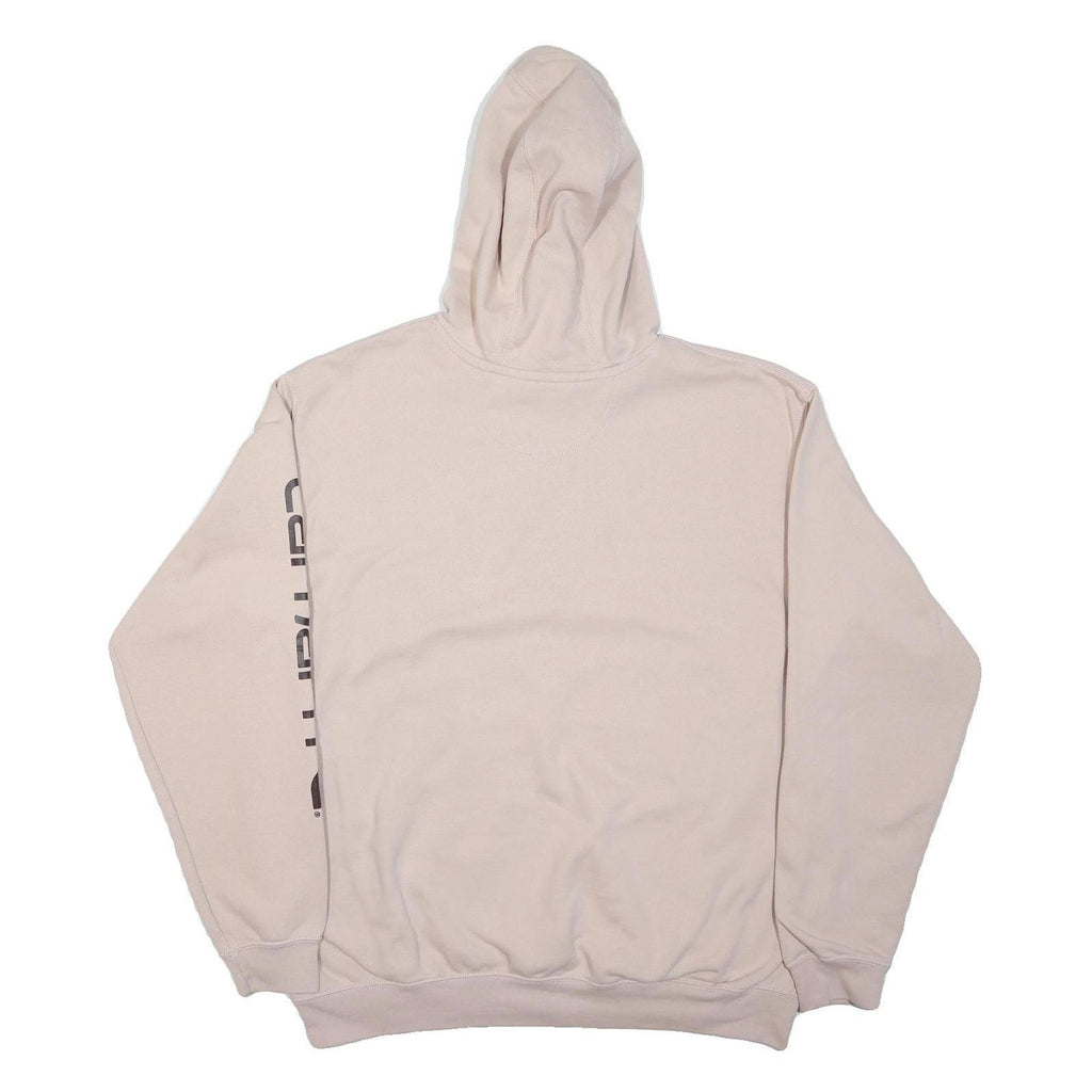 CARHARTT Womens Beige Hoodie L Cotton Blend Casual Pull Over Pouch Pocket