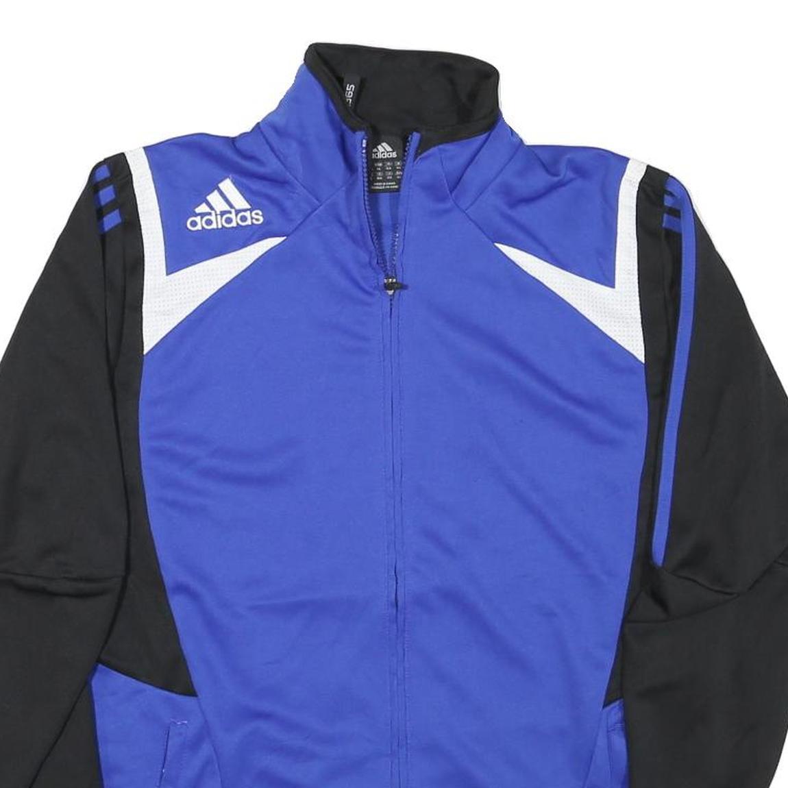 ADIDAS Womens Blue & Black Zip Jacket XL Polyester Blend Sportswear