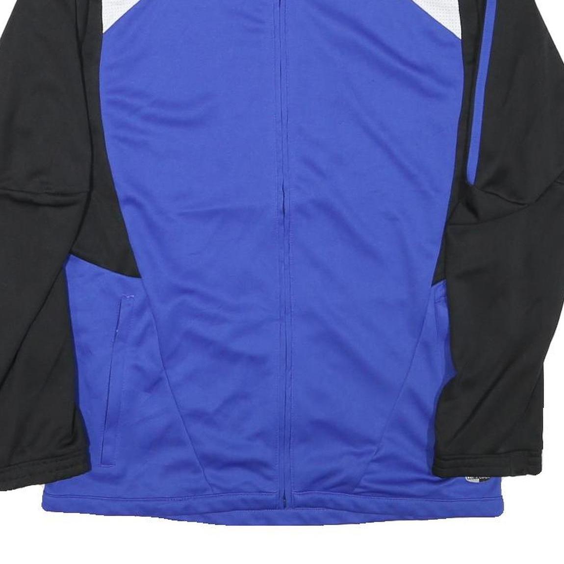 ADIDAS Womens Blue & Black Zip Jacket XL Polyester Blend Sportswear